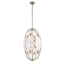 Valencia - 6 Light Glass Panel Pendant - Gold / White - Uttermost - Pendant Lighting- Elite Enclave Home