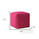 Cotton Polka Dots Pouf Cover - Pink / White