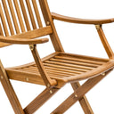 24" Solid Wood Indoor Outdoor Deck Chair - Light Brown