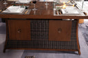 Wicker Outdoor Gas Fire Pit Table With Ice Bucket - Brown