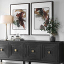 Velocity - Framed Abstract Prints (Set of 2) - Brown / Green / Red / White