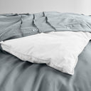 Porter - King Soft Washed Pleated Duvet Cover Set - Blue / Gray
