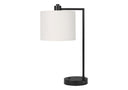 Metal Round USB Table Lamp With Ivory Drum Shade - Black - HomeRoots - Table Lamps - Elite Enclave Home