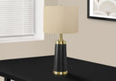 Metal Cylinder Table Lamp With Beige Drum Shade - Black And Gold - HomeRoots - Table Lamps - Elite Enclave Home