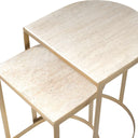 Lindon - Travertine Nesting Tables Set - Gold / White - Uttermost - Nesting Tables- Elite Enclave Home