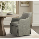 London - Upholstered Skirted Dining Arm Chair With Hidden Casters - Gray - Martha Stewart - Arm Chairs - Elite Enclave Home