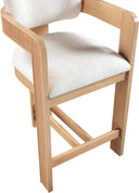 Sacha - Linen Stool With Natural Base - Meridian Furniture - Counter Height (24" - 27") - Elite Enclave Home