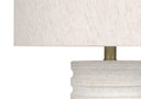 Cylinder Table Lamp With Drum Shade - Cream - HomeRoots - Table Lamps - Elite Enclave Home