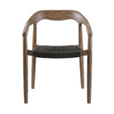 22" Wood Solid Wood Outdoor Dining Chair (Set of 2) - Black And Natural