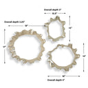 Ripple Effect - Wall Art (Set of 3) - Silver - Uttermost - Wall Decor- Elite Enclave Home