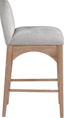 Waldorf - Chenille Stool With Natural Legs - Meridian Furniture - Counter Height (24" - 27") - Elite Enclave Home