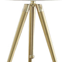 Metal Adjustable Height Tripod Table Lamp With White Drum Shade - Gold - HomeRoots - Table Lamps - Elite Enclave Home