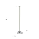 Column Floor Lamp With Clear Drum Shade - White - HomeRoots - Floor Lamps - Elite Enclave Home