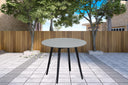 3 Piece Round Stone Dining Set With Two Chairs - Gray And Red
