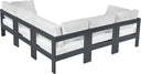 Nizuc - Outdoor Patio 5 Piece Modular Sectional With Gray Frame - Meridian Furniture - Stationary Sectionals- Elite Enclave Home