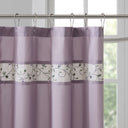 Serene - Embroidered Floral Shower Curtain - Purple - Madison Park - Shower Curtains - Elite Enclave Home