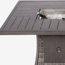 Wicker Outdoor Gas Fire Pit Table With Ice Bucket - Gray