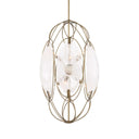 Valencia - 6 Light Glass Panel Pendant - Gold / White