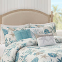 Pebble Beach - 6 Piece Cotton Sateen Duvet Cover Set - Aqua