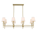 Arques - 8 Light Linear Chandelier - White / Gold - Uttermost - Chandeliers- Elite Enclave Home