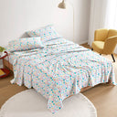Cozy Soft - 4 Piece Queen Flannel Printed Sheet Set - White Holiday Trees
