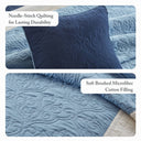 Attingham - King/California King 7 Piece Quilt Set With Euro Shams And Throw Pillows - Navy - Madison Park - Quilts & Shams - Elite Enclave Home