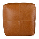 Uttermost Leather Pouf – genuine leather finish in rich brown tones

