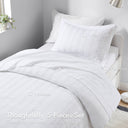Logan - Twin/Twin Long Striped Duvet Set - White
