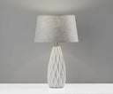Bedside With Gray Drum Shade (Set of 2) - White Ceramic