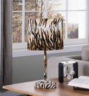 19" Bedside Table Lamp With Brown And Black Drum Shade - Brown And Black