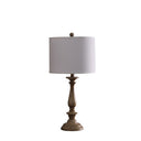 Rustic Candlestick Table Lamp With White Shade - Taupe Cream