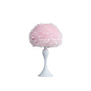 Glam Faux Feather And White Metal Table Lamp - Pink