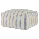 Poufs - Delgada Pouf - Natural/Blue - Classic Home - Accent Poufs - Elite Enclave Home