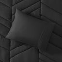 Remy - Quilted Chevron Twin Comforter Set - Black - Intelligent Design - Comforters & Sets - Elite Enclave Home
