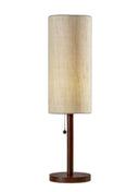 Solid Wood Standard Table Lamp With Beige Shade - Walnut