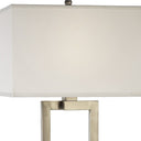 Traditional Shaped Floor Lamp With White Rectangular Shade - Nickel - HomeRoots - Floor Lamps - Elite Enclave Home
