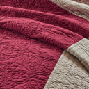 Attingham - King/California King 7 Piece Quilt Set With Euro Shams And Throw Pillows - Red