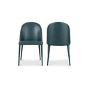 Burton - Vegan Leather Dining Chair (Set of 2) - Dark Teal - Moe's Home Collection - Chair Sets - Elite Enclave Home