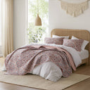 Valerie - Twin Boho Floral Reversible Quilt - Pink - Super Listing - Quilts & Shams - Elite Enclave Home