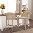 Playa - Handcrafted Rattan Counter Stool - Natural Whitewash