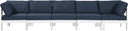 Nizuc - Outdoor Patio 5 Seat Modular Sofa With White Frame - Meridian Furniture - Stationary Sectionals- Elite Enclave Home