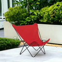 Outdoor Camping Chair - Red And Chrome