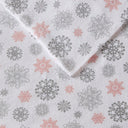 Cozy Flannel - King Sheet Set - Pink / Gray Snowflakes