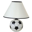 Ceramic Bedside Table Lamp With White Shade - Black