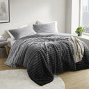 Avril - King/California King Fluffy Ribbed Plush Comforter Set - Gray Ombre - Intelligent Design - Comforters & Sets - Elite Enclave Home