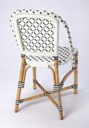 Faux Rattan Dining Chair - White And Brown