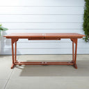Solid Wood Extendable Outdoor Dining Table With Umbrella Hole - Brown