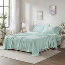 Micro Fleece - 4 Piece California King Sheet Set - Aqua