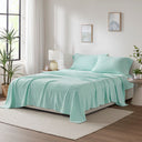 Micro Fleece - 4 Piece Queen Sheet Set - Aqua