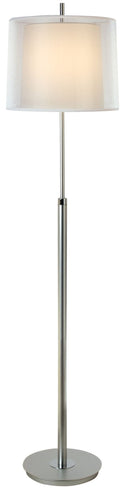 62" Traditional Shaped Floor Lamp With White Empire Shade - Chrome - HomeRoots - Floor Lamps - Elite Enclave Home